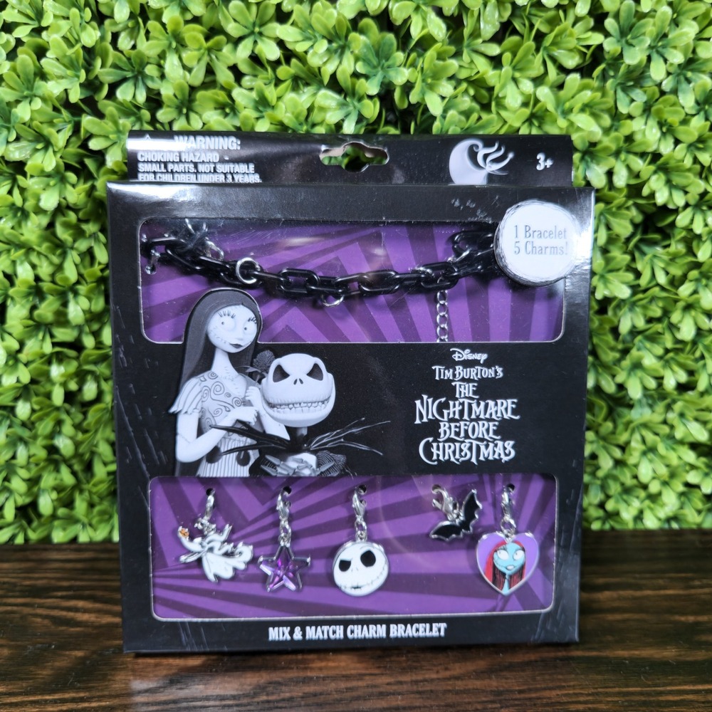 Disney Nightmare Before Christmas Mix Match Charm Bracelet Jack Sally Zero NEW